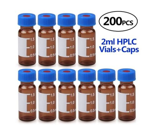 फ्लैट बेस 1.5ml एचपीएलसी कम बोरोसिलिकेट ग्लास शीशियाँ