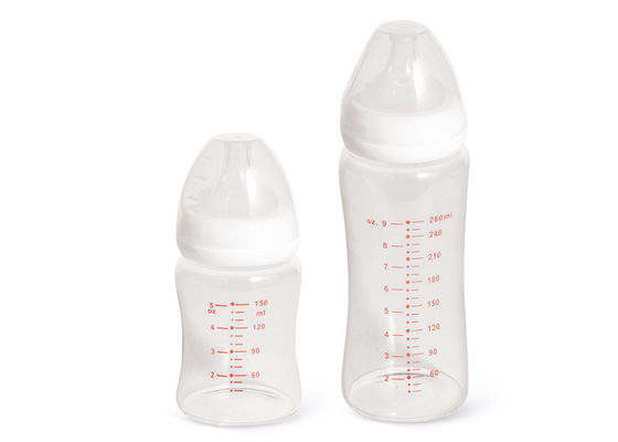 थर्मल शॉक प्रूफ 260ML ISO9001 Bpa मुक्त बेबी बोतलें