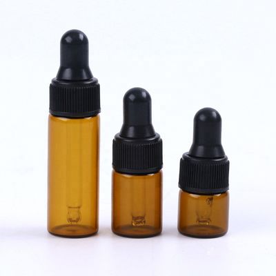 गोल गेंद खाली LFGB 30ml MSDS अंबर ड्रॉपर की बोतलें
